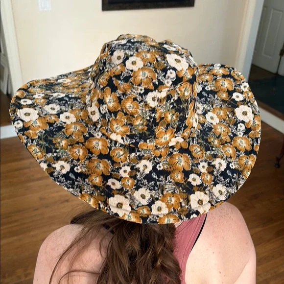 Anthropologie Floral Wide-Brim Hat - Picture 2 of 5